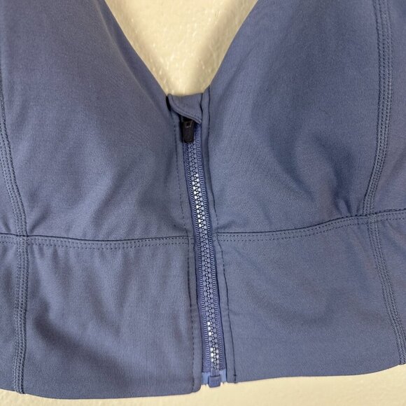 Free People FP Movement Sports Bra Zip Front Activewear Blue Women's Large - Picture 2 of 6